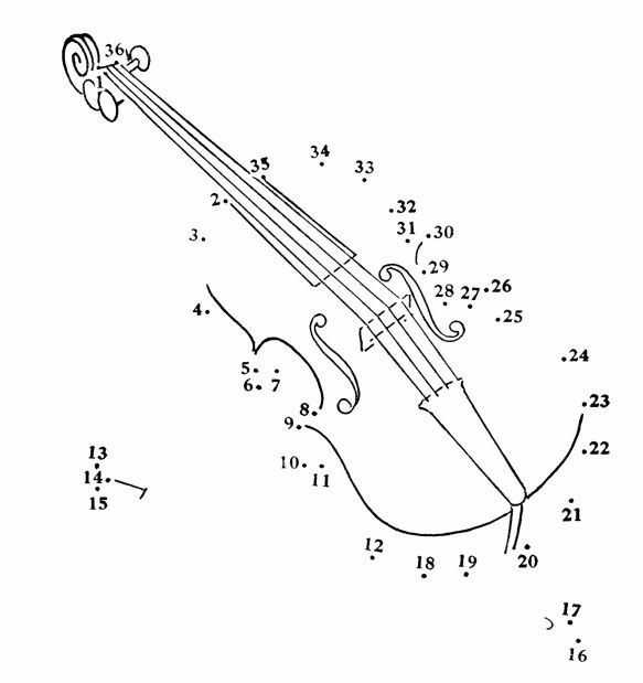Рисунок по точкам музыкальные инструменты