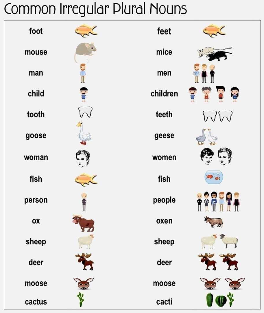 Plural in English exceptions